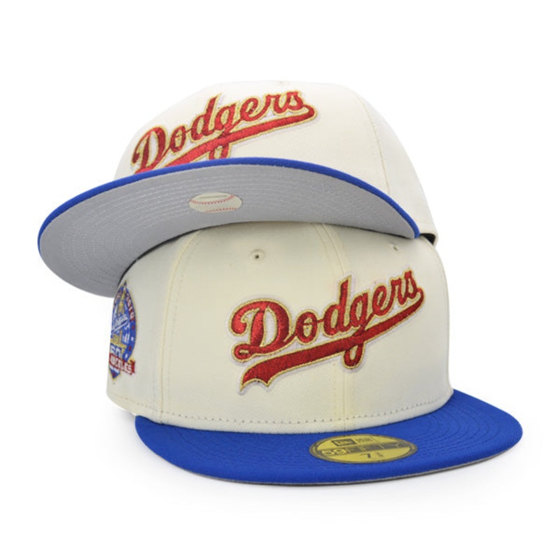 Los Angeles Dodgers 60th ANNIVERSARY Exclusive New Era 59Fifty Fitted Hat Chrome/Royal 6 7/8