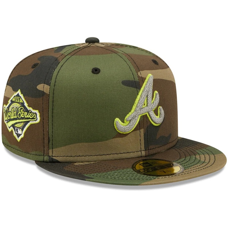 New Era Camo Atlanta Braves 1995 MLB World Series Woodland Reflective Undervisor 59FIFTY Fitted Hat