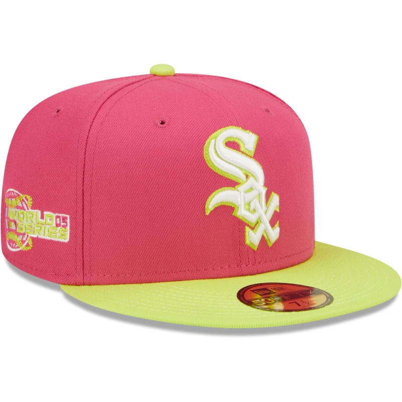 New Era Chicago White Sox Pink 2005 World Series Champions Beetroot Cyber 59FIFTY Fitted Hat