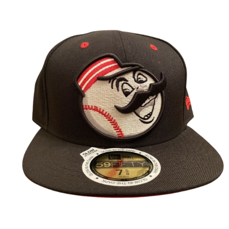 New Era Cincinnati Reds Mr. Redlegs Large Head Logo Red Undervisor 59FIFTY Fitted Hat