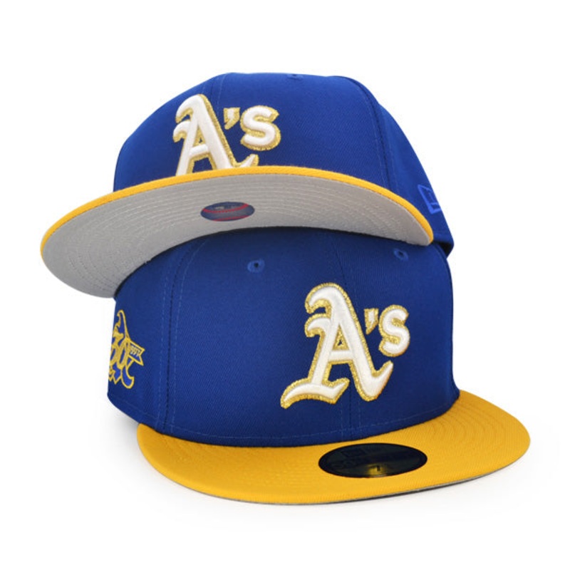 Oakland Athletics 30th ANNIVERSARY Exclusive New Era 59Fifty Fitted Hat – Lt.Royal/AGold 6 7/8