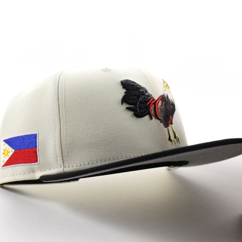 ROOSTER Philippines flag New Era 9Fifty Snapback Cap (Chrome White Black Gray Under Brim) One SIZE