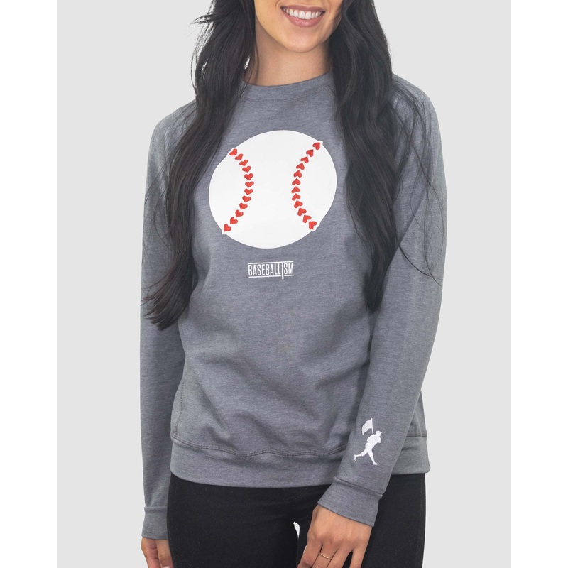 Stitched Heart Seams Baseball Crew Neck – Women’s Small