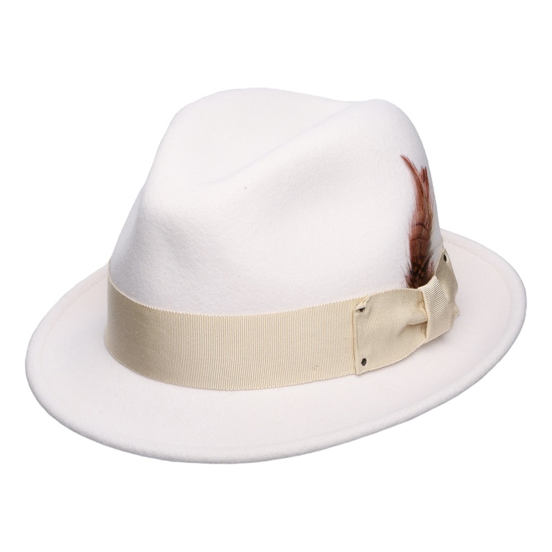 Bailey Hats Tino Crushable Water Repellent Wool Felt Trilby Hat – Off White S
