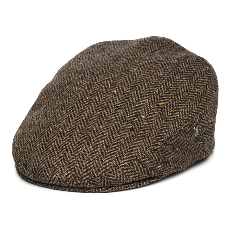 City Sport Donegal Tweed Herringbone Flat Cap – Brown S