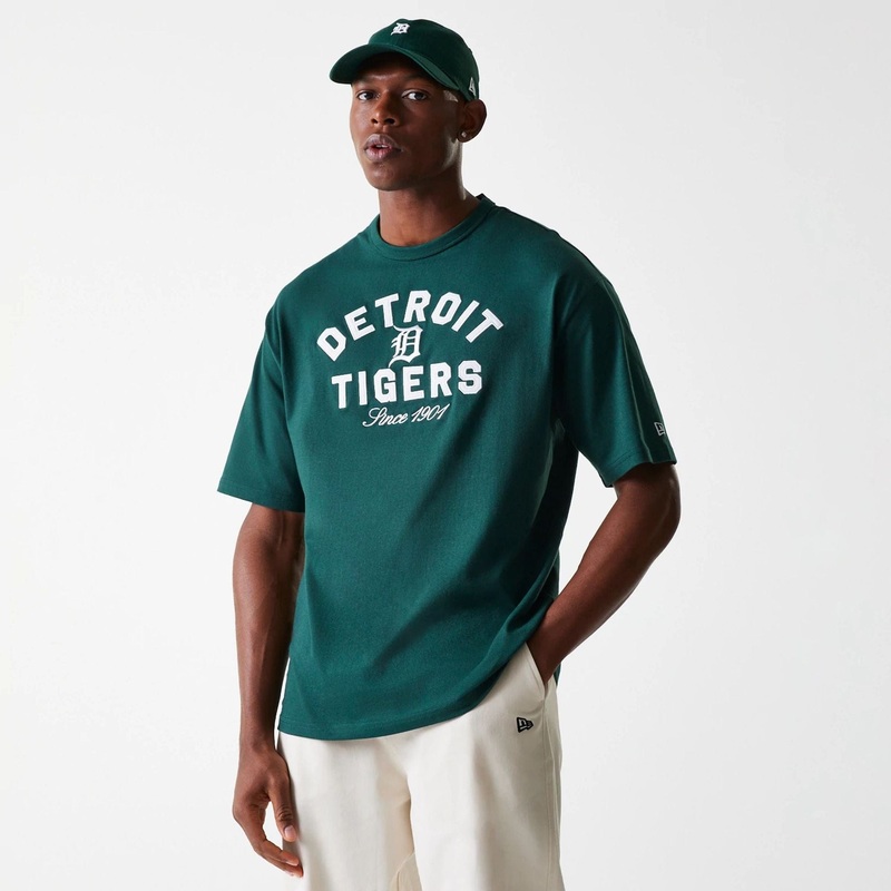 Detroit Tigers MLB Heritage Dark Green Oversized T-Shirt XS