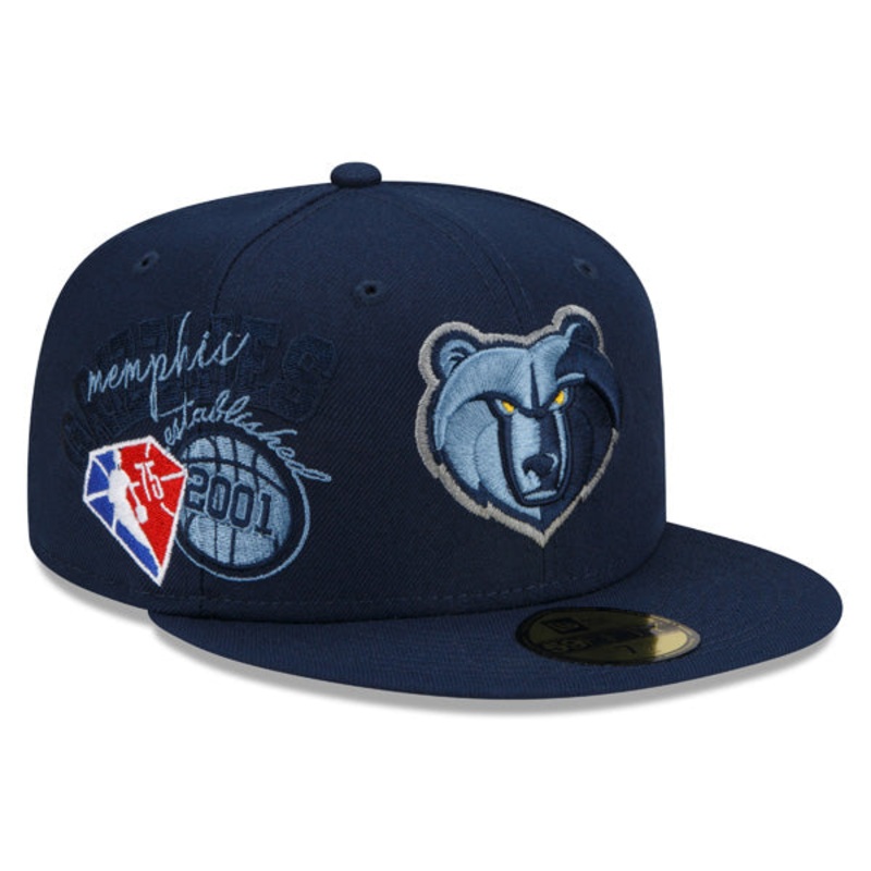 Memphis Grizzlies New Era 2022 BACK HALF NBA 59Fifty Fitted Hat – Navy/Gray Bottom 8 1/8
