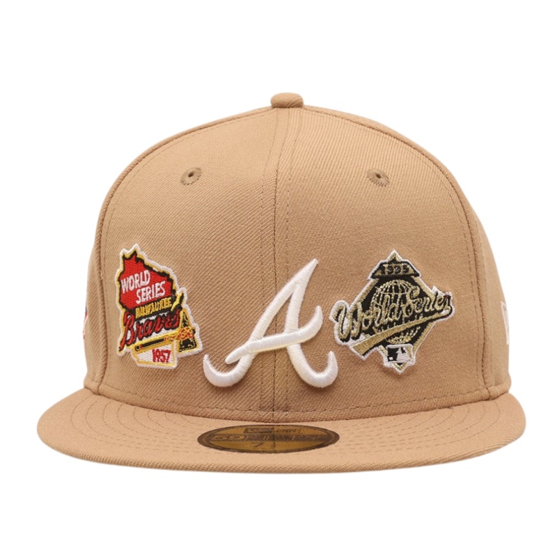 New Era Atlanta Braves ‘World Series Multi Logo’ Tumbleweed 2023 59FIFTY Fitted Hat