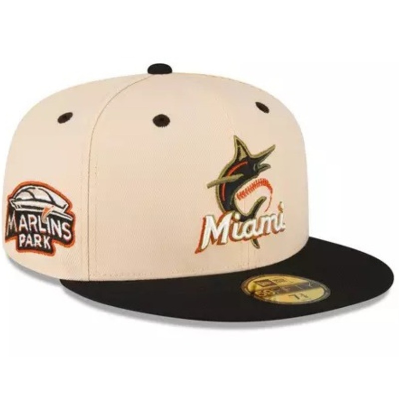 New Era Miami Marlins Cooperstown  Marlins Park Mango 59FIFTY Fitted Hat