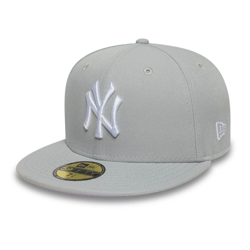 New York Yankees MLB Grey & Purple 59FIFTY Fitted Cap 6 3/8