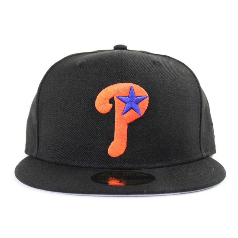 Philadelphia Phillies New Era 59Fifty Fitted Hat (Black Orange Blue Gray Under Brim) 7