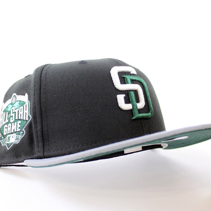 San Diego Padres 2016 All-Star Game New Era Fitted 59Fifty Hat (GITD Black Stone gray Dark Green Under Brim) 7
