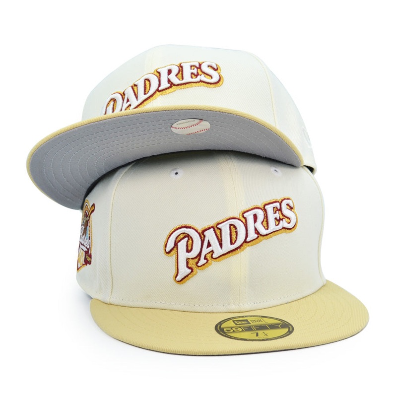 San Diego Padres 40th ANNIVERSARY New Era 59Fifty Fitted Hat – Chrome/Vegas Gold 6 7/8