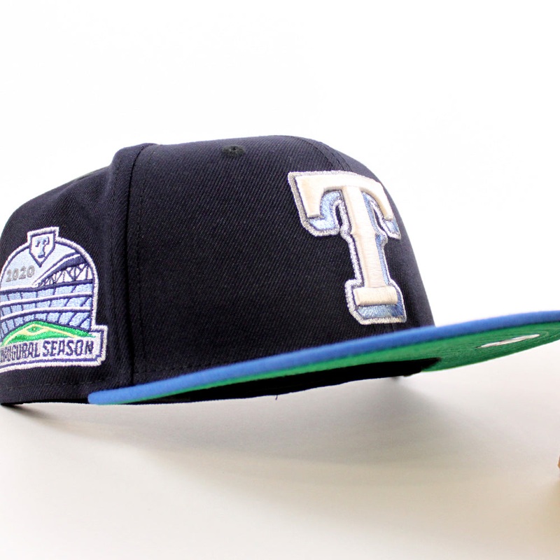 Texas Rangers 2020 Inaugural Season New Era 59Fifty Fitted Hat (Navy SeaShore Blue Green Under Brim) 7