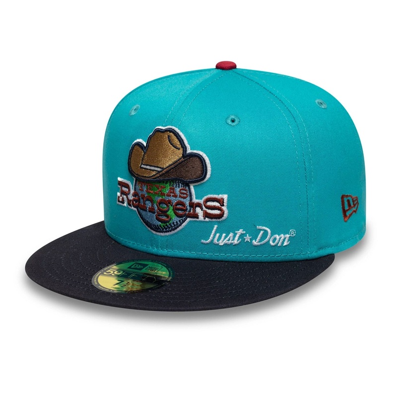 Texas Rangers MLB Just Don Turquoise 59FIFTY Fitted Cap 6 7/8