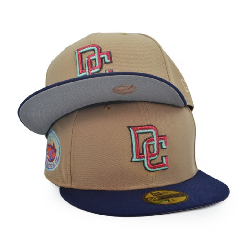 Washington Nationals 2008 INAUGURAL SEASON Exclusive New Era 59Fifty Fitted Hat – Camel/Navy 6 7/8