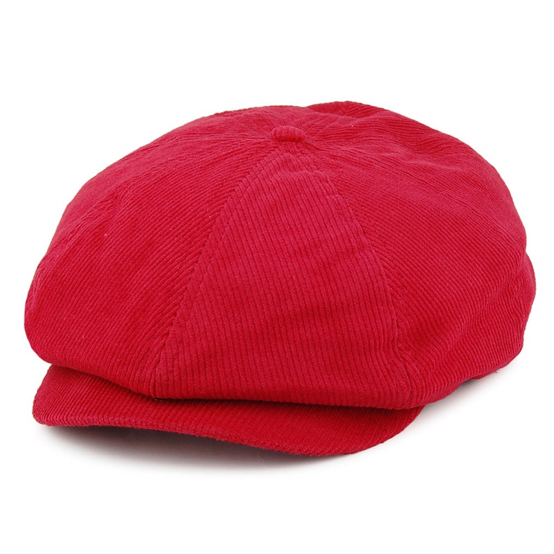 Brixton Hats Brood Cord Newsboy Cap – Cherry Red Small-56cm