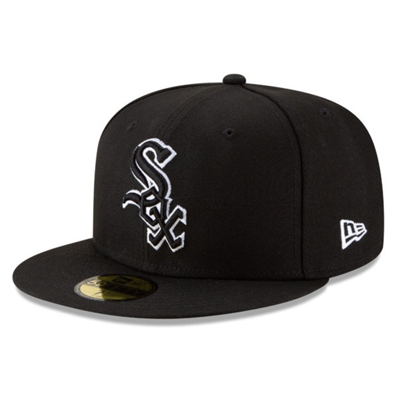 Chicago White Sox New Era OUTLINE 59Fifty Fitted MLB Hat – Black/White 7