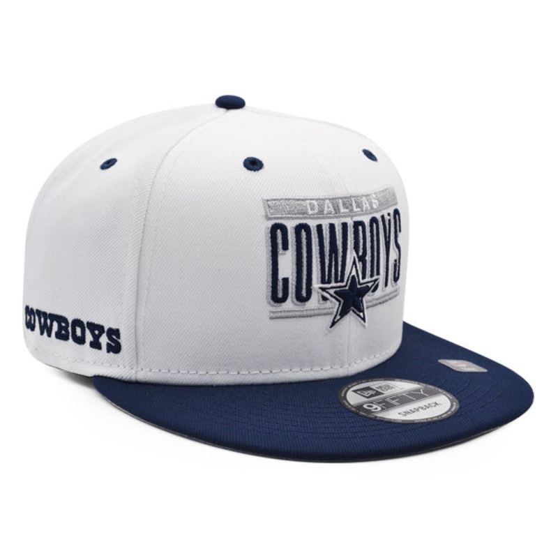 Dallas Cowboys New Era RETRO TITLE 9Fifty Snapback NFL Hat – White/Navy