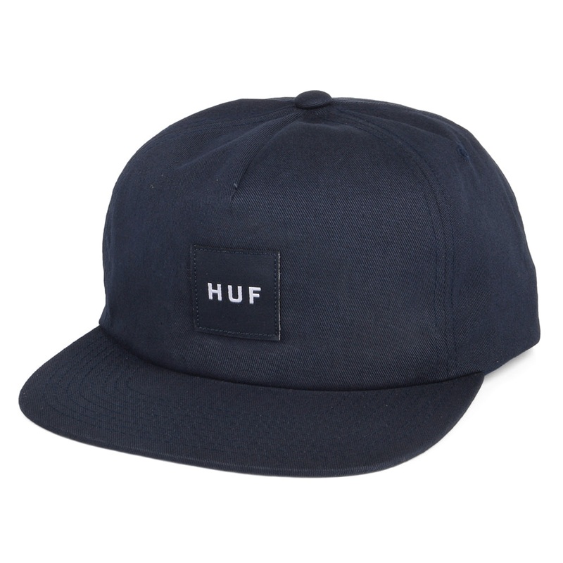 HUF Box Logo Unstructured Snapback Cap – Navy Blue Adjustable