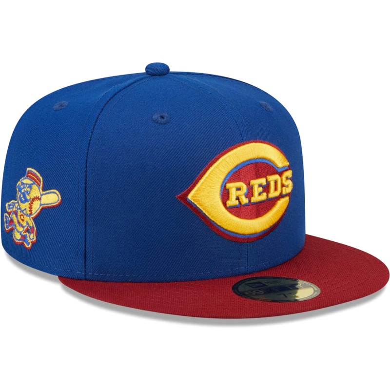 New Era Cincinnati Reds Blue/Red Alternate Logo Primary Jewel Gold Undervisor 59FIFTY Fitted Hat