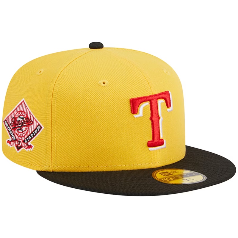 New Era Texas Rangers Yellow/Black Grilled 2023 59FIFTY Fitted Hat