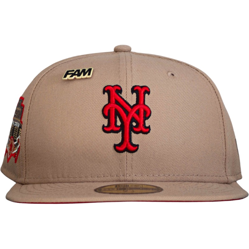 New Era x FAM New York Mets Camel Shea Stadium Scarlet Undervisor 59FIFTY Fitted Hat