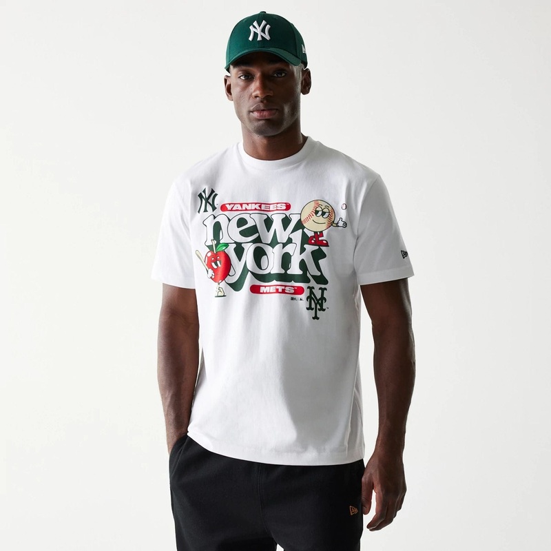 New York MLB Souvenir White Oversized T-Shirt XS