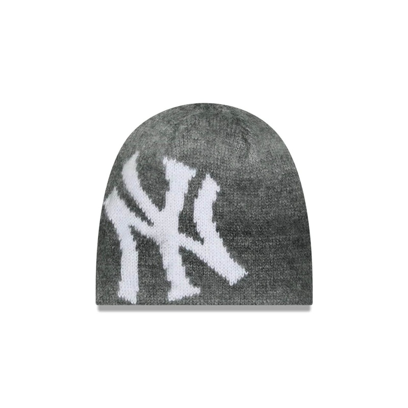 New York Yankees MLB Gradient Grey Skull Knit Beanie Hat OSFM