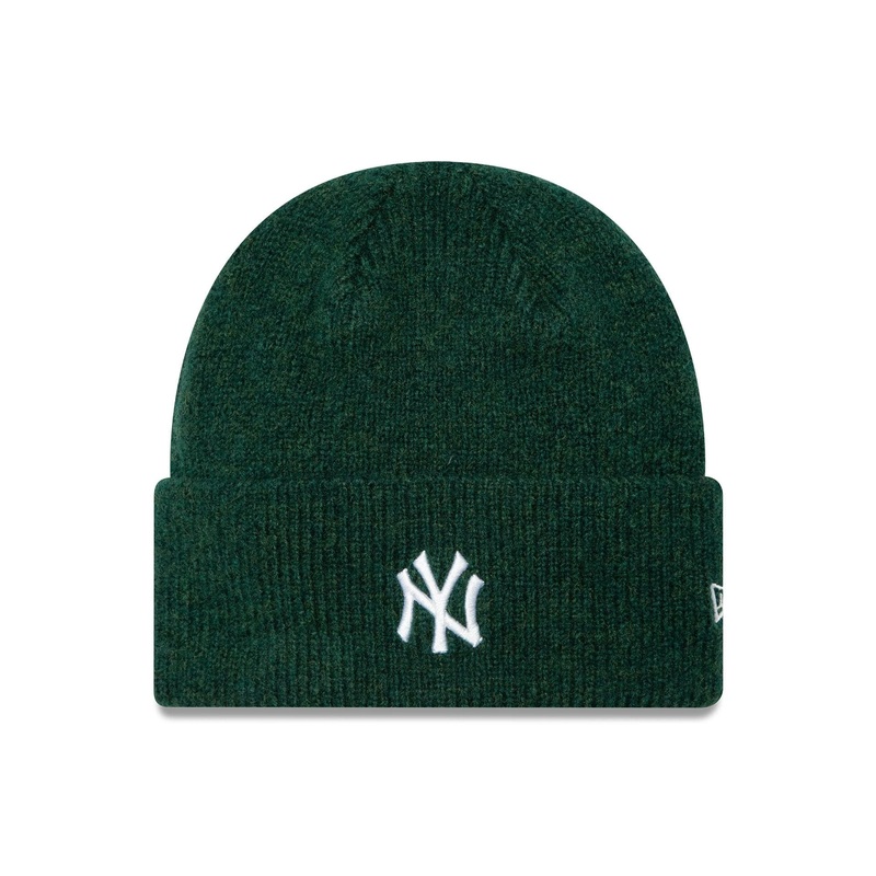 New York Yankees Womens Dark Green Wide Cuff Knit Beanie Hat OSFM