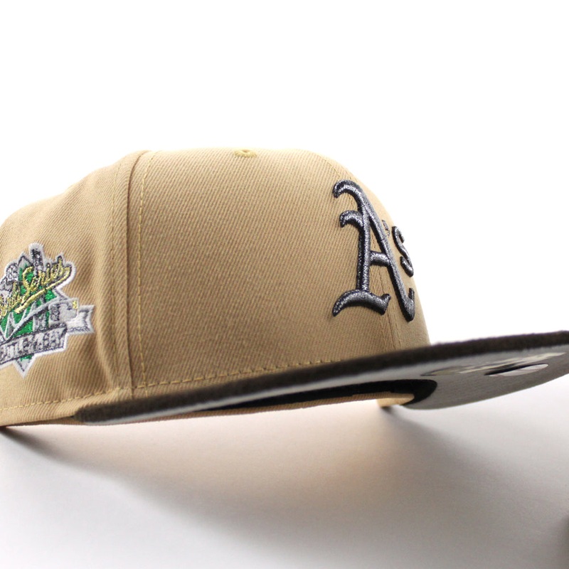 Oakland Athletics 1989 World Series New Era 59Fifty Fitted Hat (Pecan Brown Gray Under Brim) 6 7/8