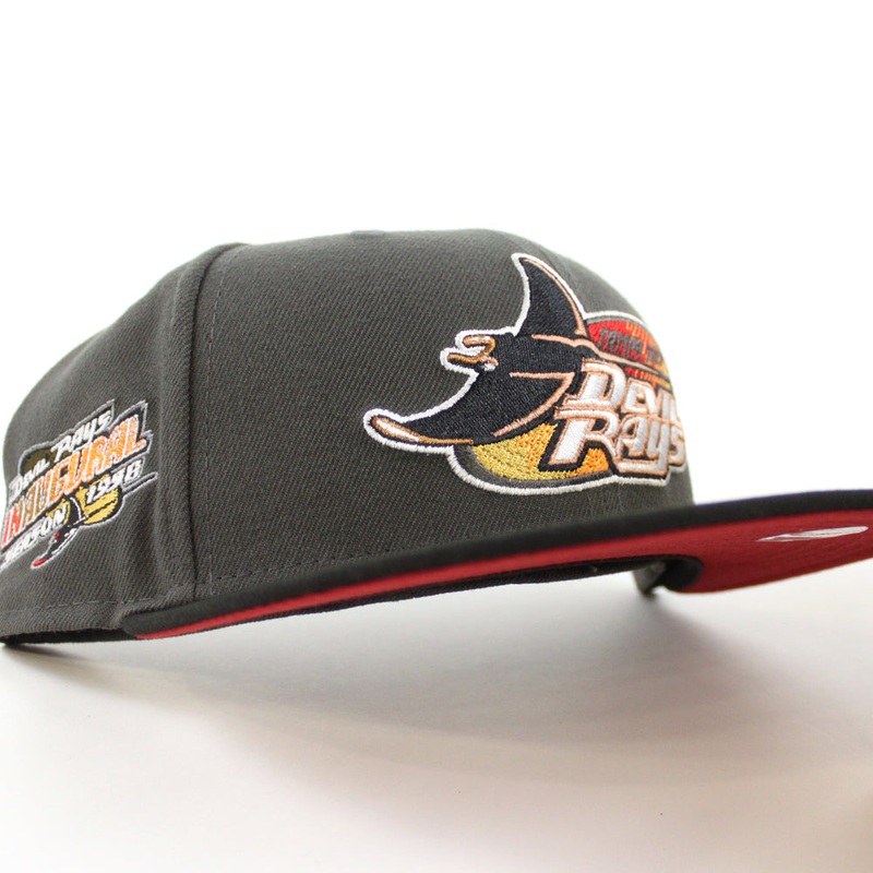 Tampa Bay Devil Rays Inaugural Season 1998 New Era 59Fifty Fitted Hat (Pewter Black Pinot UnderBrim) 7