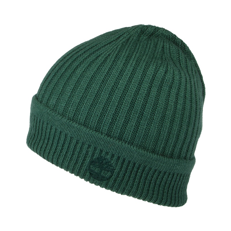 Timberland Hats Solid Rib Beanie Hat – Green 1-Size
