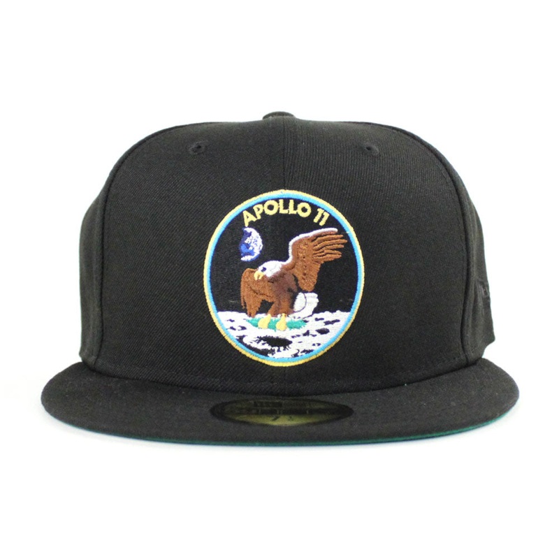 Apollo 11 50th Anniversary New Era 59Fifty Fitted Hat (Black Green Under Brim) 7
