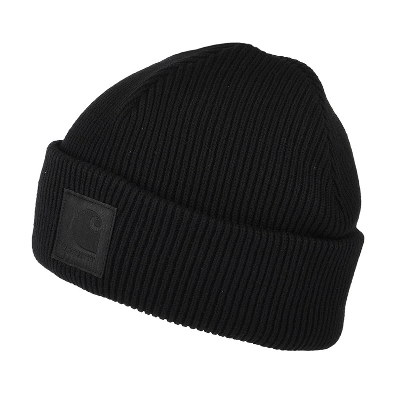 Carhartt WIP Hats Milo Ribbed Cotton Fisherman Beanie Hat – Black 1-Size