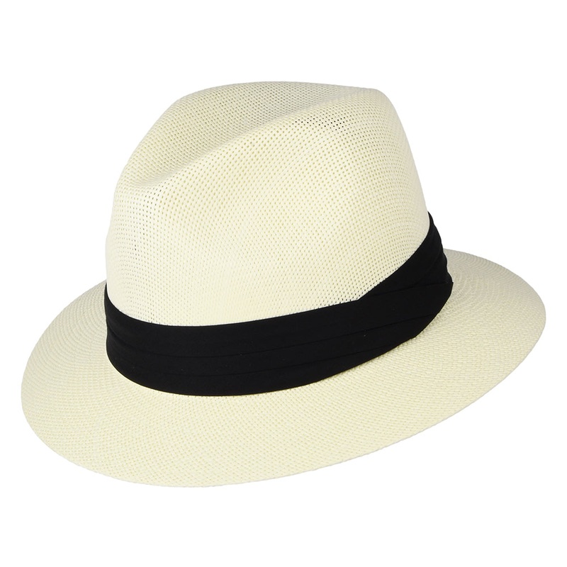 Dorfman Pacific Hats Matte Toyo Straw Safari Fedora Hat – Ivory M