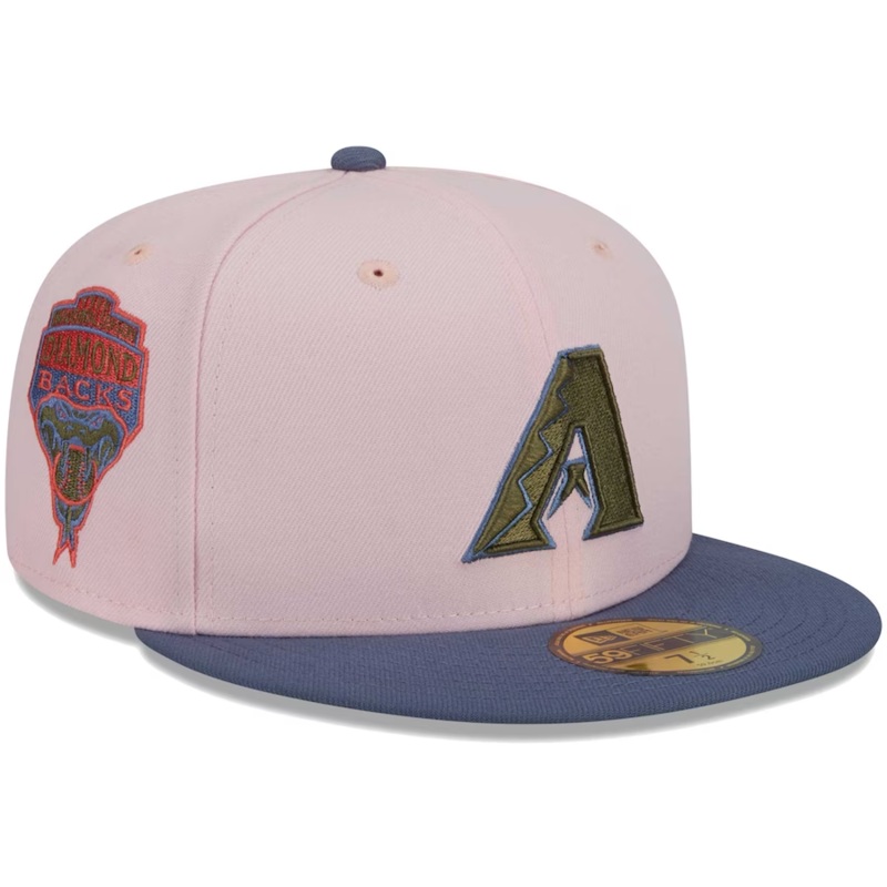 New Era Arizona Diamondbacks Pink/Navy Blue Olive Undervisor 2023 59FIFTY Fitted Hat