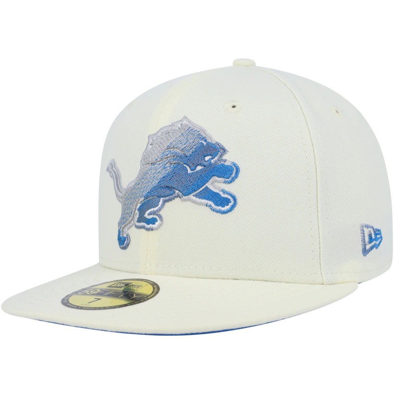 New Era Detroit Lions Cream Chrome Color Dim 59FIFTY Fitted Hat