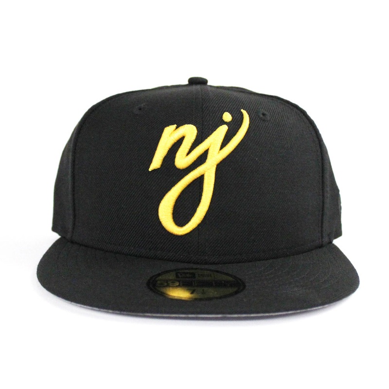 NJ Script New Era 59Fifty Fitted Hat (Black Yellow Pirates color Way Gray Under Brim) 7