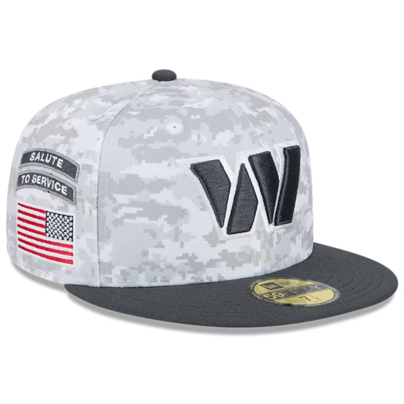 Washington Commanders New Era 2024 Salute To Service 59FIFTY Fitted Hat – Chrome/Graphite 7