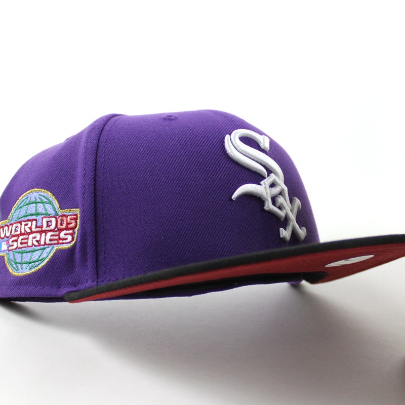 Chicago White Sox 2005 World Series New Era Fitted 59Fifty Hat (Purple Black Red Under Brim) 7