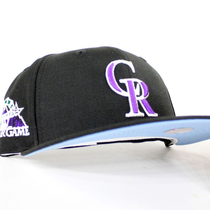 Colorado Rockies 1998 All Star Game New Era 59Fifty Fitted Hat (Black Sky Blue Under Brim) 7
