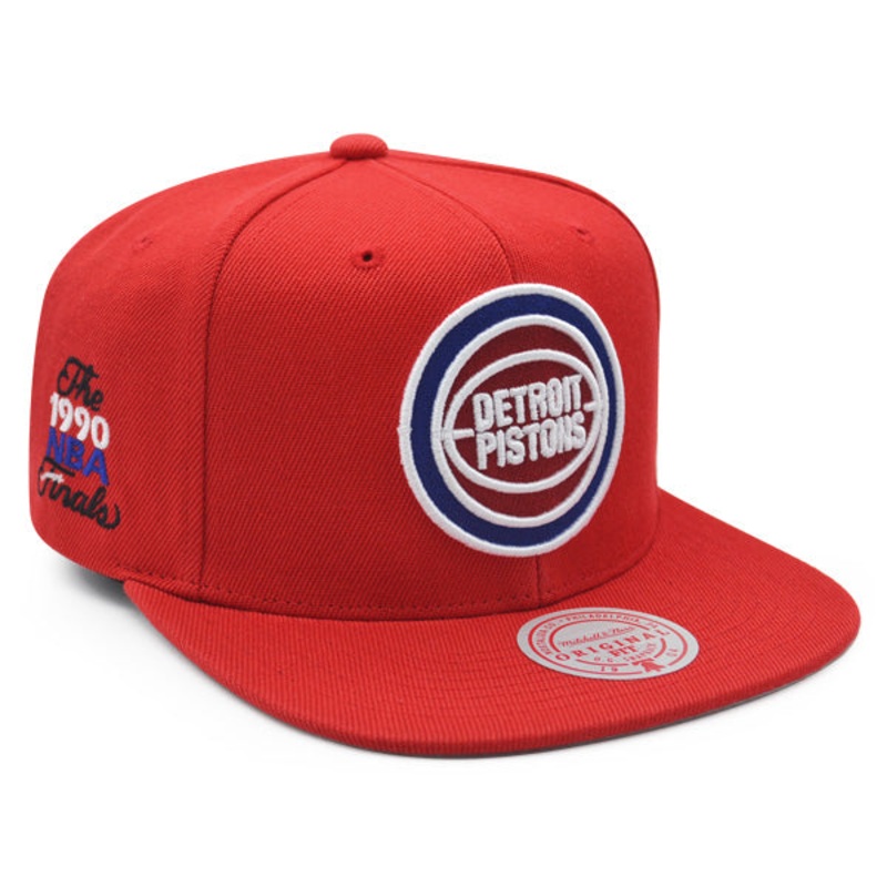 Detroit Pistons 1990 NBA Finals Champions Mitchell & Ness Snapback Hat – Red