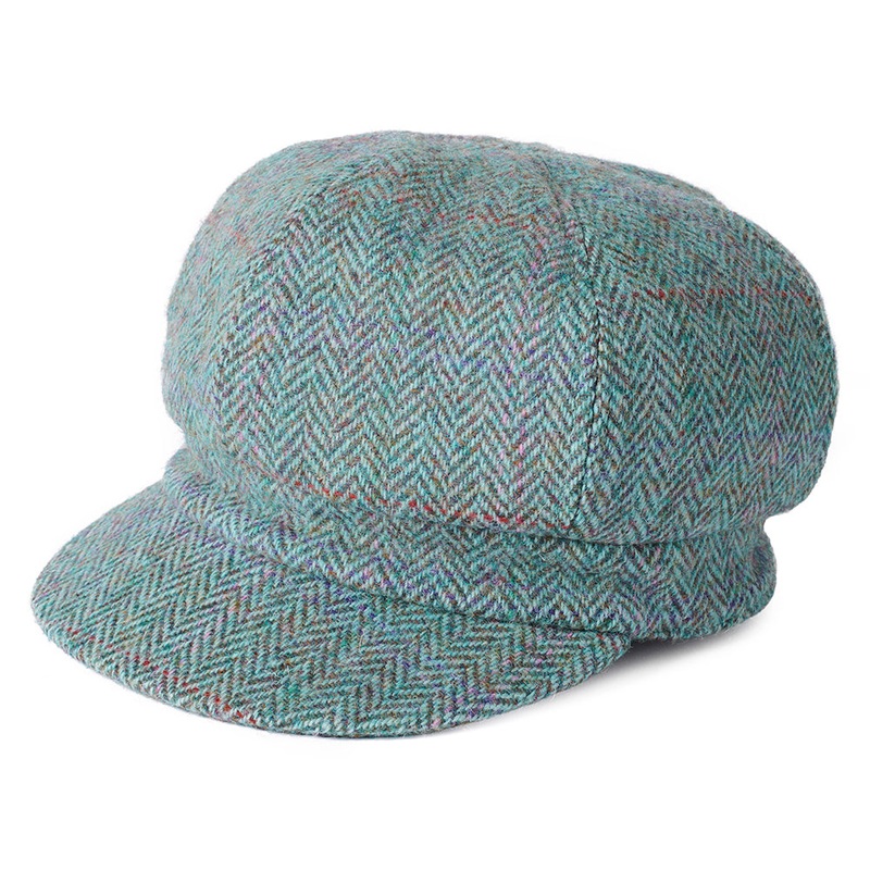 Failsworth Hats HARRIS TWEED Herringbone Gabby Baker Boy Cap – Light Blue 1-Size
