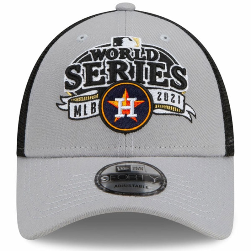 Houston Astros New Era 2021 American League Champions Locker Room 9FORTY Adjustable Hat – Gray/Black