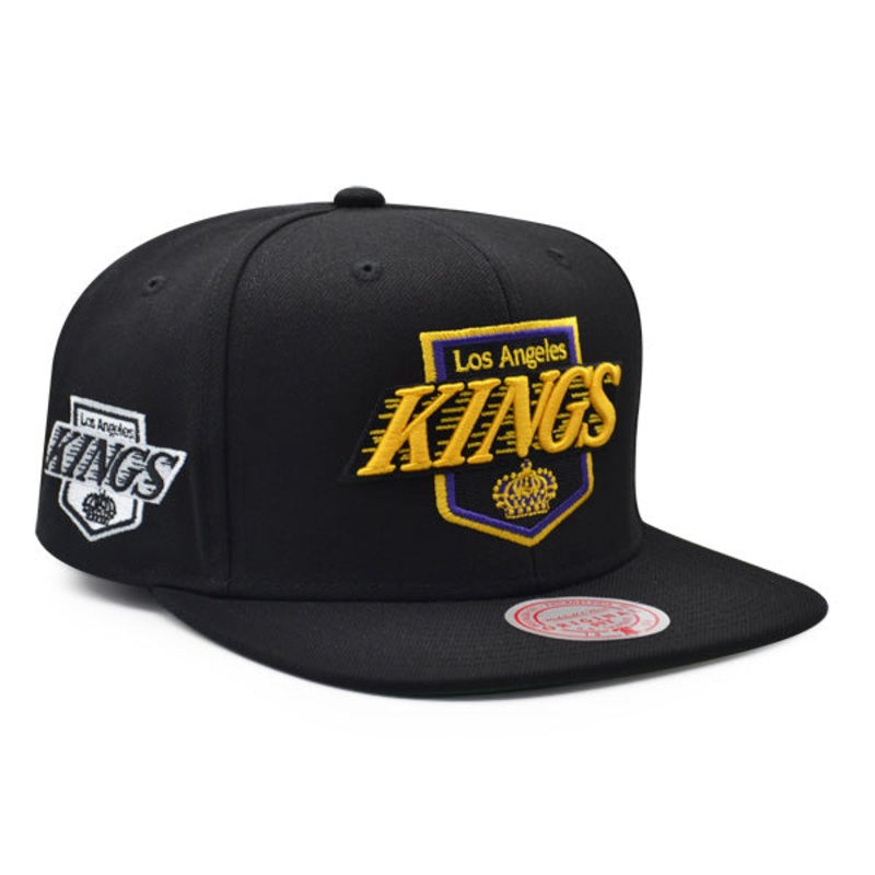 Los Angeles Kings Mitchell & Ness NHL ALTERNATE FLIP Snapback Adjustable Hat – Black/Yellow