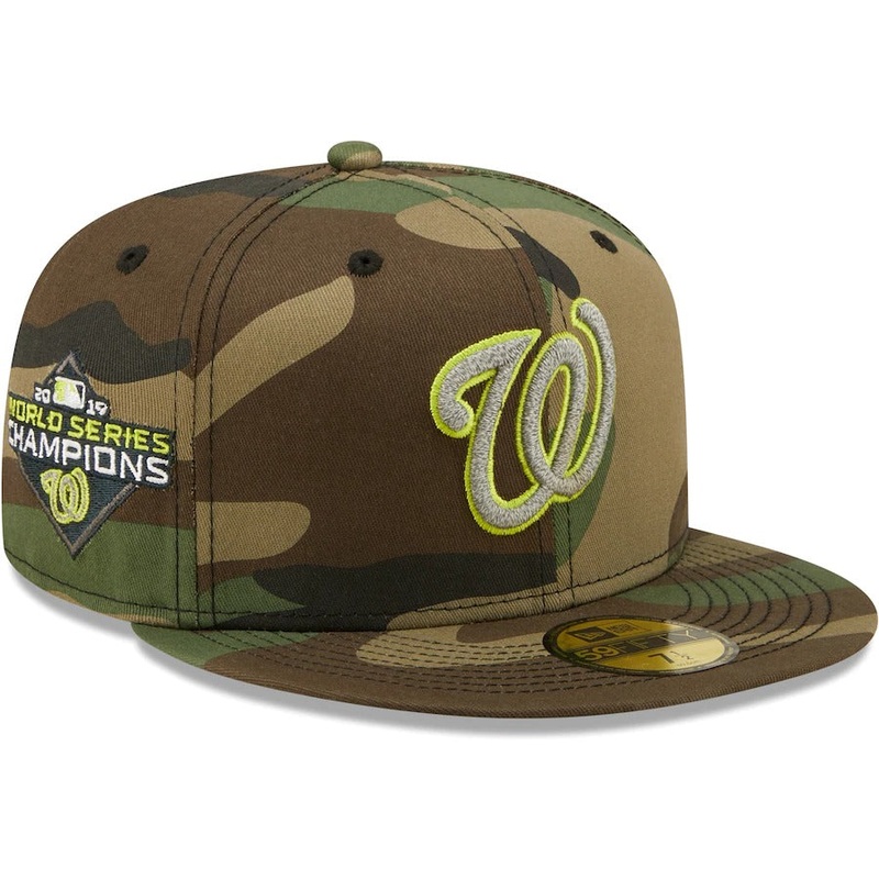 New Era Washington Nationals Camo Cooperstown Collection 2019 World Series Woodland Reflective Undervisor 59FIFTY Fitted Hat