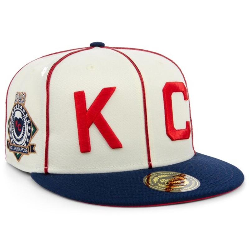 Rings & Crwns  Kansas City Monarchs Team Fitted Hat – Cream/Navy