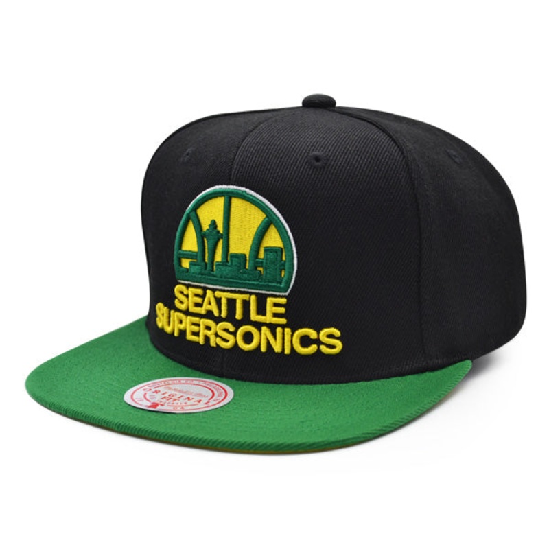 Seattle Supersonics Mitchell & Ness CLASSIC 2Tone Snapback Hat – Black/Green