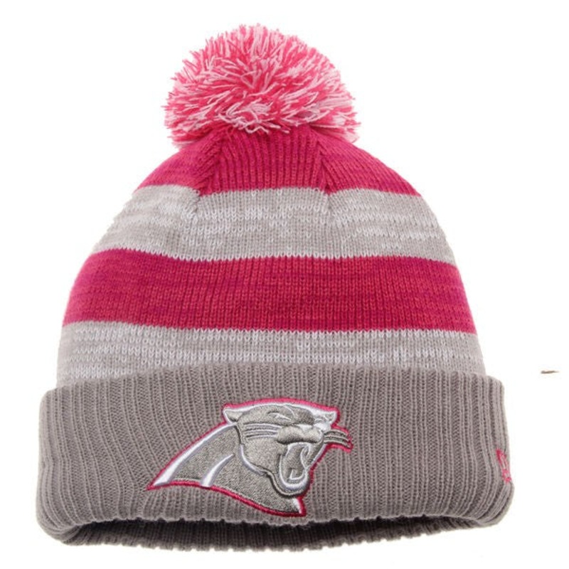 Carolina Panthers New Era Women’s 2016 Breast Cancer Awareness (BCA) Sideline Cuffed Pom Knit Hat